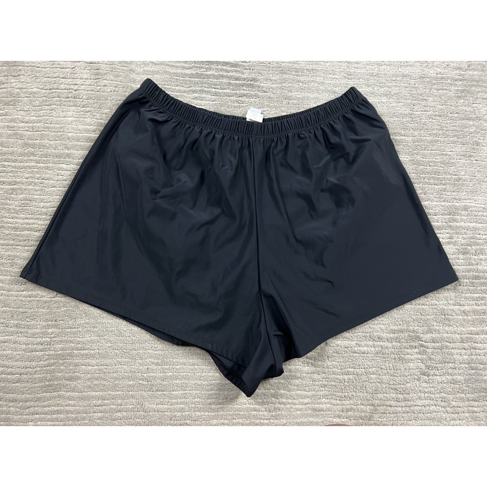 Barefoot Miss California Swim Shorts Womens‎ 16 Black Made in USA Nylon Blend